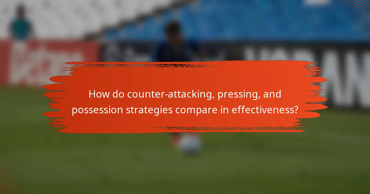 How do counter-attacking, pressing, and possession strategies compare in effectiveness?