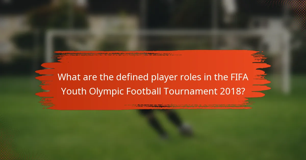 What are the defined player roles in the FIFA Youth Olympic Football Tournament 2018?