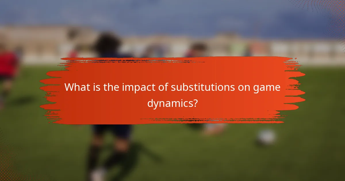 What is the impact of substitutions on game dynamics?