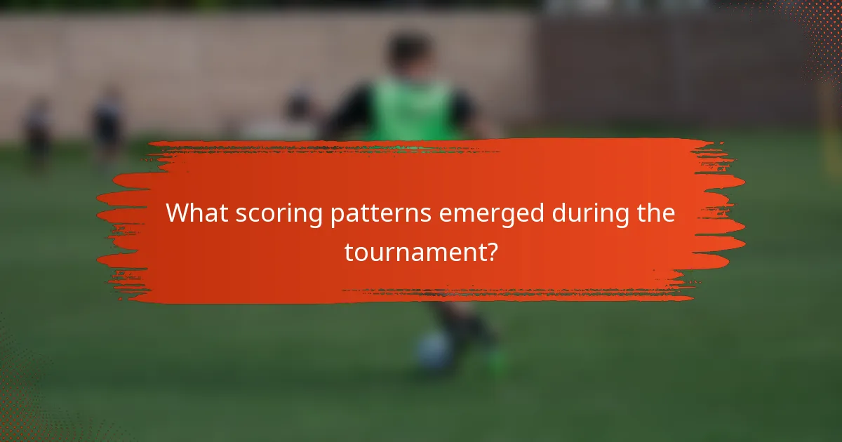 What scoring patterns emerged during the tournament?