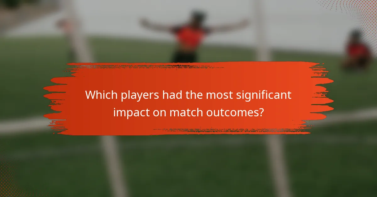 Which players had the most significant impact on match outcomes?