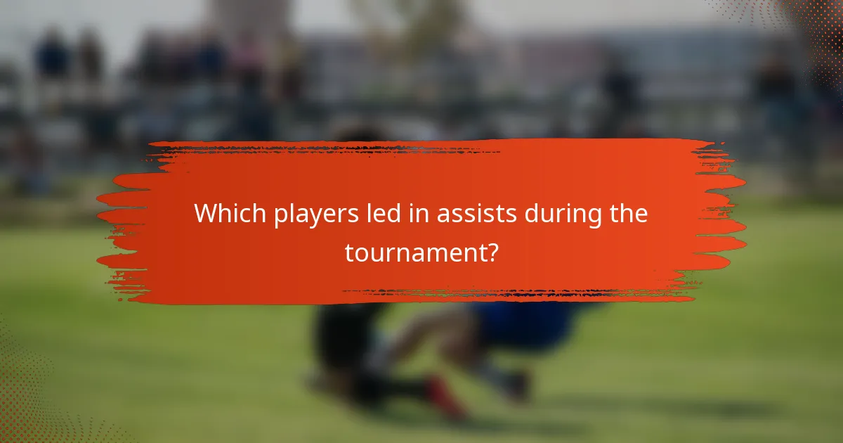 Which players led in assists during the tournament?