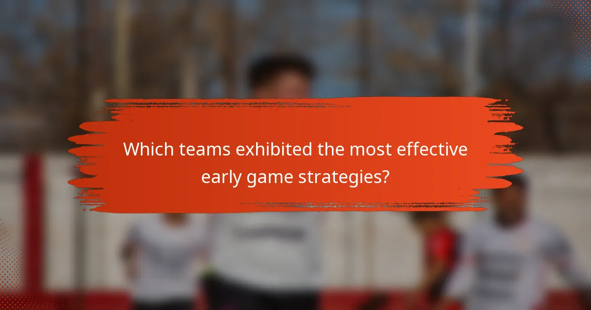 Which teams exhibited the most effective early game strategies?